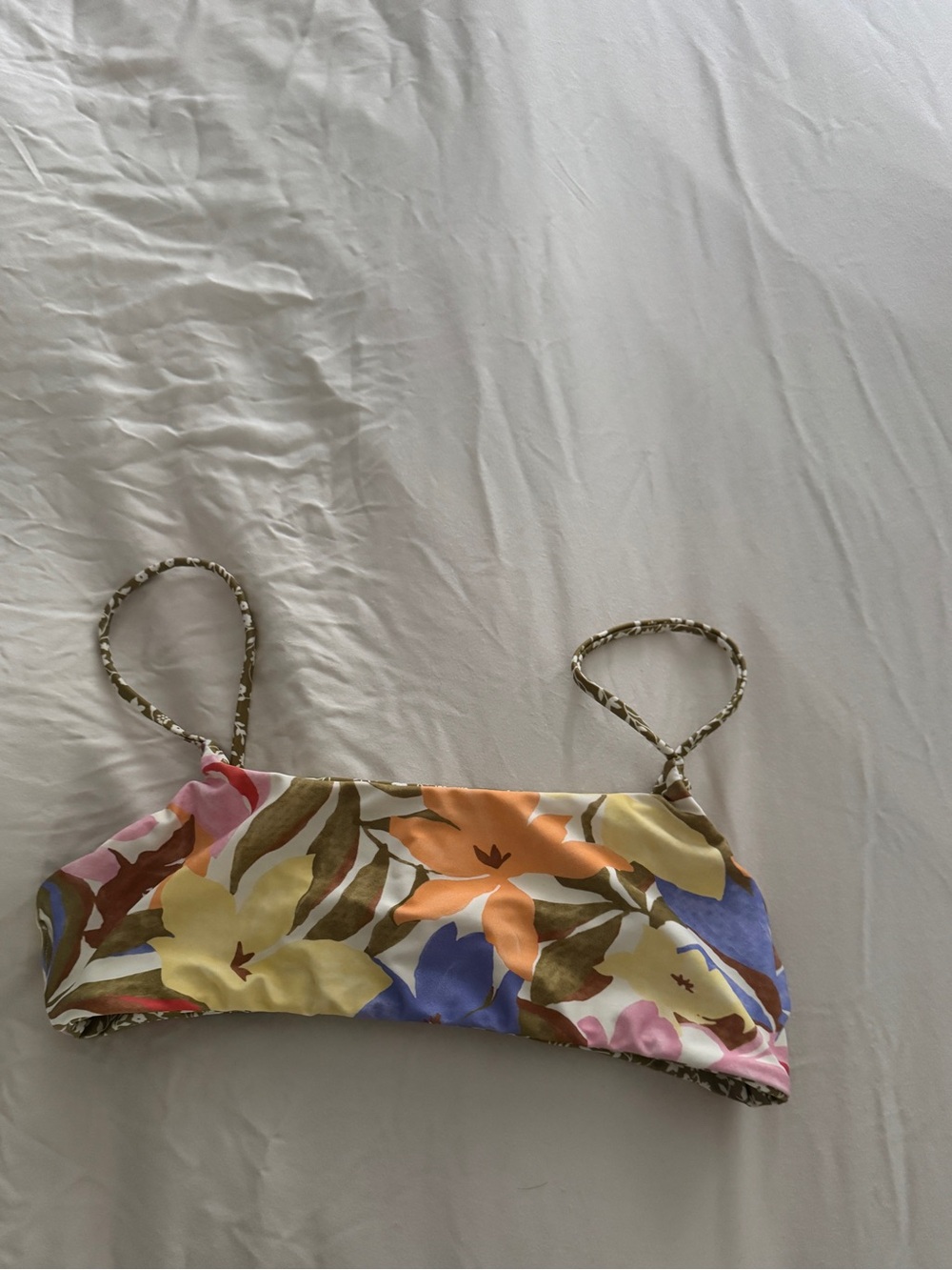 Floral Multicolor Bikini Top - Strap Detail